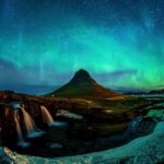 Northern Light, Aurora borealis at Kirkjufell in Iceland. Kirkju